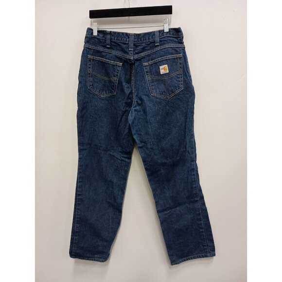 Carhartt Jeans Mens Size 34 Blue Denim Cotton Dark Wash Relaxed Fit Straight Leg - Picture 5 of 9